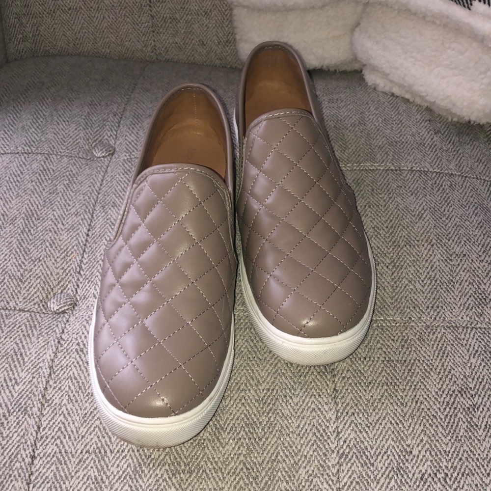 Tan slip on leather shoes